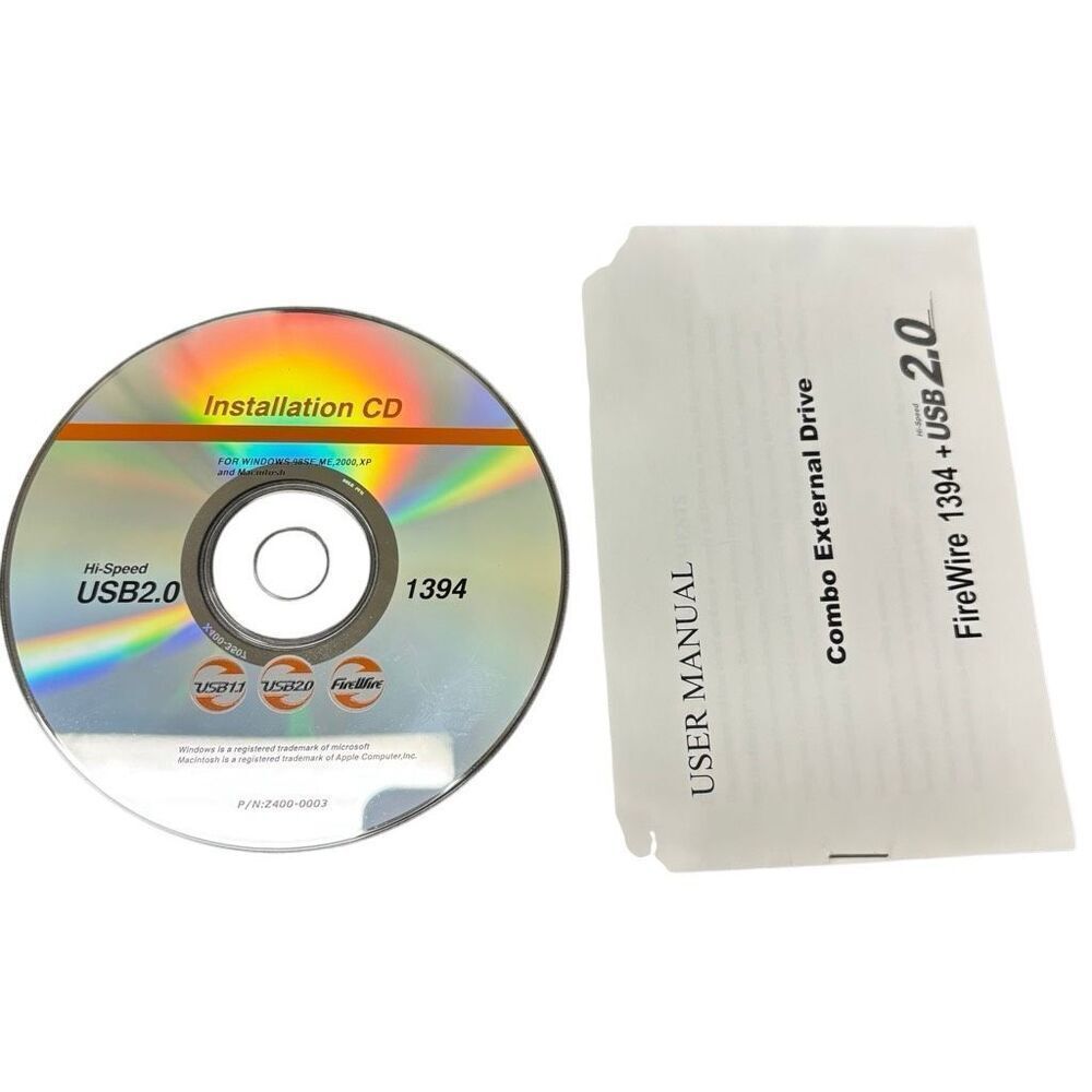 FireWire 1394 + USB 2.0 Combo External Drive Installation CD